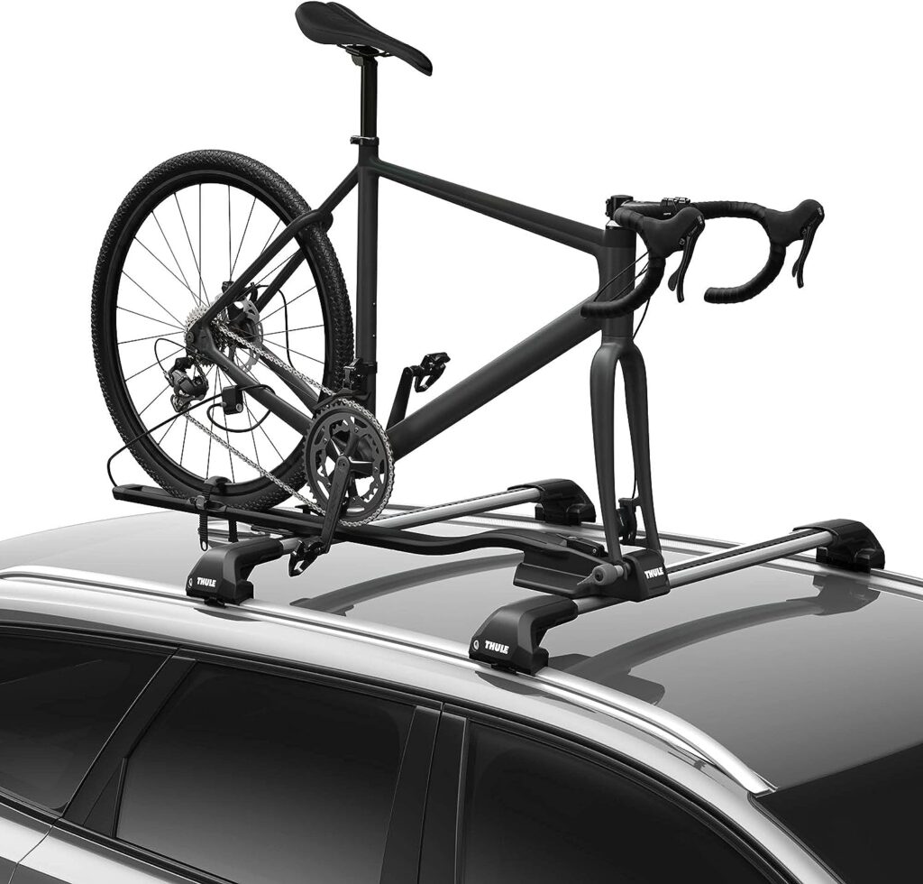 Roof-mounted bike rack